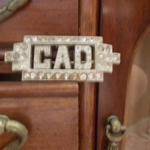 Antique Rhinestone Initial Pin  ''CAD""